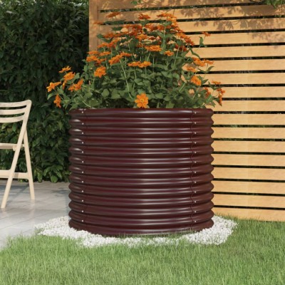 vidaXL Jardinieră grădină maro 80x80x68 cm oțel vopsit electrostatic foto
