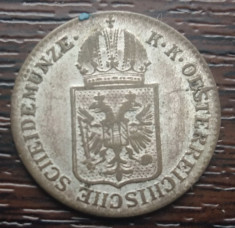 (A765) MONEDA DIN ARGINT AUSTRIA - 6 KREUZER 1849, LIT. A, IMPERIUL HABSBURGIC foto