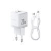 Incarcator priza Fast Charge 2in1 + cablu Type-C Baseus, alb P10111608213-01