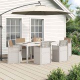 vidaXL Set de masă pentru grădină cu pernă 7 pcs Alb și taupe PP 3430081