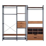 Set 2 suporturi haine masuri diferite Larem 4 cu 4 sertare si 6 rafturi [en.casa] HausGarden Leisure, [en.casa]