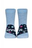Șosete copii haioase Love is din bumbac, Funny Legs 279 - Bleu, 33-35 (22)