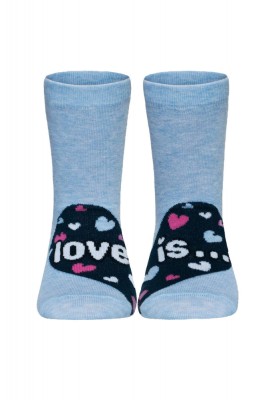 Șosete copii haioase Love is din bumbac, Funny Legs 279 - Bleu, 33-35 (22) foto
