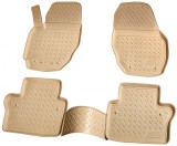 Set de 4 covorase bej cauciuc 3D stil tavita premium pentru Volvo S80 din 2006-2016, V70, XC70 din 2007-2016