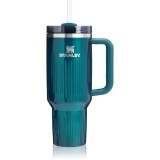 Stanley Quencher H2.O FlowState&trade; Fluted Tumbler pahar din oțel inoxidabil cu pai mare Marina Shine 1180 ml