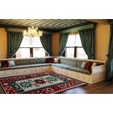 Covor pentru living, model rosu rustic