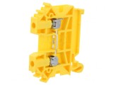 Conector de &Icirc;mbinare pentru Șine 0,5-4mm2, 2 Borne, Galben, TS35