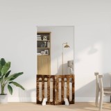 vidaXL Țarc pliabil pentru animale de companie 2 pcs Stejar Afumat 8005963