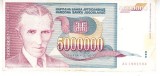 M1 - Bancnota foarte veche - Fosta Iugoslavia - 5000000 dinarI - 1993