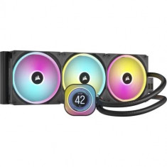 Cooler CPU Corsair iCUE LINK H170i LCD, 420 mm, 2000 rpm, iluminare RGB (Negru)