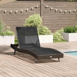 VidaXL Șezlong 1-persoană Maro 197 x 70 x 82 cm Rattan poli
