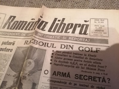 Ziar Romania Libera - Sambata 2 Februarie 1991 foto