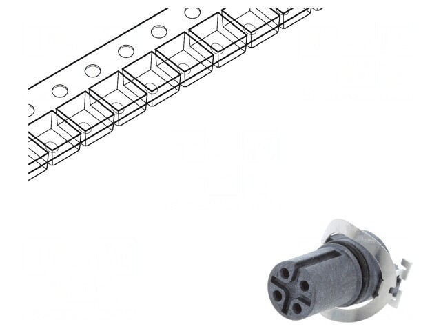 Soclu M12 4-PIN mamă pentru PCB DeviceNet CANopen