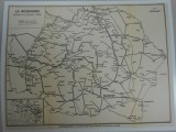 Harta Romania Mare, caile ferate, 1930, 27x35 cm, stare foarte buna, lb franceza