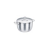 Oala cu capac din inox, 24x14cm 6.3litri, compatibila cu toate tipurile de aragaz, Korkmaz