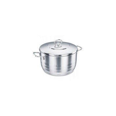 Oala cu capac din inox, 24x14cm 6.3litri, compatibila cu toate tipurile de aragaz, Korkmaz foto