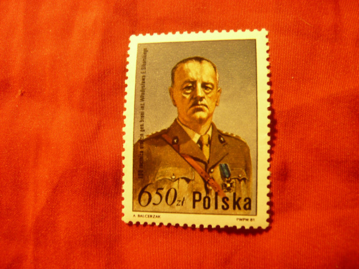 Serie 1 val. Polonia 1981 - 100 Ani General Sikorski , 6,5zl
