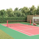 vidaXL Rețea de tenis Manual Negru și roșu 396 x 92 x 87 cm Poliester