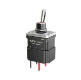 Intrerupator basculant cu mentinere, 2 pozitii, 4 fire, ON-OFF, 20A 12-24VDC, iluminare rosu-verde, DPST, FLKN2-21N-W