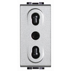 Priza Italia Living Light Bticino 1M aluminiu NT4180