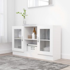 vidaXL Dulap cu vitrină, alb, 120 x 30,5 x 70 cm, lemn prelucrat