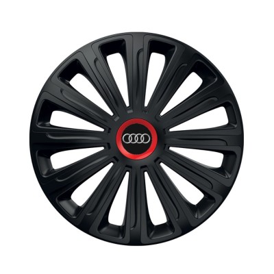 Set 4 capace roti Negre Cu Inel Rosu Trend R14 Compatibil Cu Audi foto
