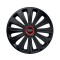 Set 4 capace roti Negre Cu Inel Rosu Trend R14 Compatibil Cu Audi