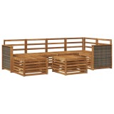 vidaXL Set canapea sectională 6 pcs natural Lemn Solid de Acacia 3384585
