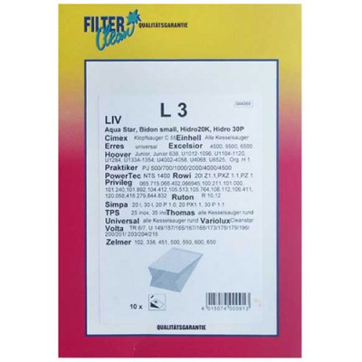 L3 STAUBSAUGERBEUTEL 10STK 000153-K pentru aspirator FILTERCLEAN foto