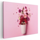 Tablou aranjament floral flori variate Tablou canvas pe panza CU RAMA 60x80 cm