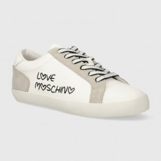 Love Moschino sneakers din piele culoarea alb, JA15512G0IIAC10A