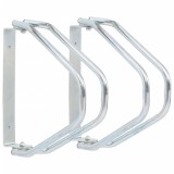 vidaXL Suport Biciclete Perete, 2 buc, Otel Galvanizat, Argintiu, Reglabil 180&deg;, Universal, Garaj/Depozit/Scoala