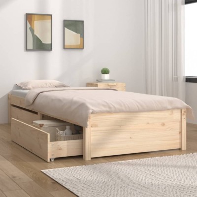 vidaXL Cadru de pat cu sertare Small Single 2FT6, 75x190 cm foto
