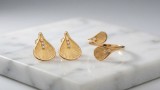 Cumpara ieftin Set din Argint 925 Placat cu Aur Golden Petals , Cercei E i Inel cu Design Organic Sculptural