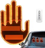 Dispozitiv LED Semnalizare Gesturi Auto EMC ONSHOP&reg;, Palma Luminoasa cu Telecomanda Wireless, 4 Moduri Afisare, Dimensiuni 15x9.8cm, Portocaliu