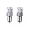 Set becuri auto cu LED CANBUS compatibil P21 R5W/R10W 22 SMD Alb 12V/24V, destinat competitiilor auto sau off-road