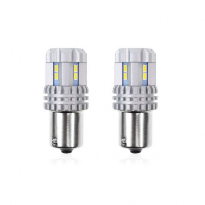 Set becuri auto cu LED CANBUS compatibil P21 R5W/R10W 22 SMD Alb 12V/24V, destinat competitiilor auto sau off-road foto