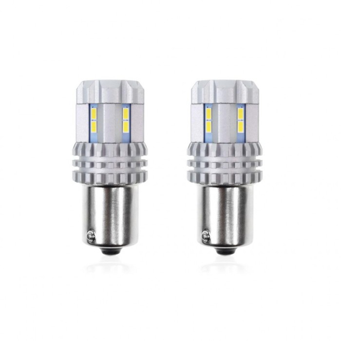 Set becuri auto cu LED CANBUS P21 R5W/R10W 22 SMD Alb 12V/24V AVX-AM02449