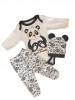 Set Compleu Copii Panda: Body, Pantaloni &amp; Căciuliță, Bumbac, Mărime 68, Fabricat UE