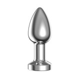 Vibrator anal AFTERDARK Dimpor Vibrating Plug, 10 funcții de vibrație, lungime 7.6 cm, diametru 2.8 cm (mărime S), argintiu