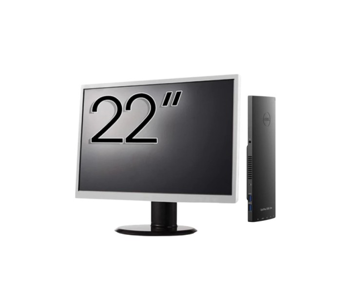 Pachet Calculator Second Hand DELL OptiPlex 3090 Mini UFF, Intel Core i5-1145G7 2.60 - 4.40GHz, 8GB DDR4, 256GB SSD, Intel Iris Xe Graphics + Monitor