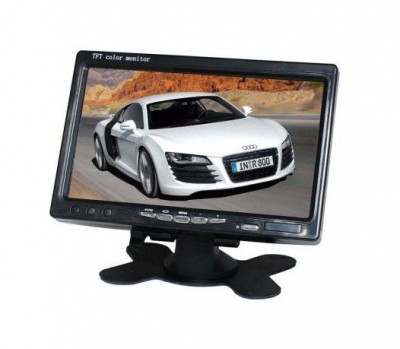 Display auto LCD 7&amp;amp;quot; 12V - 24V D707 cu rama montaj perete foto