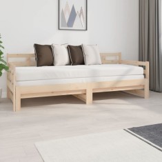 vidaXL Pat de zi extensibil, 2x(80x200) cm, lemn masiv de pin foto