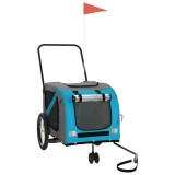 Cumpara ieftin Remorca bicicleta animale companie, albastru/gri, oxford/fier