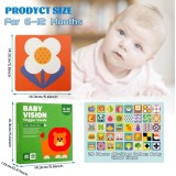 Set 20 carti pentru stimulare vizuala si cognitiva bebelusi, tip Montessori