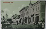 TOPLITA , CLADIRI CU MAGAZINE LA PARTER , ZONA CENTRALA , CARTE POSTALA ILUSTRATA , INCEPUTUL SEC. XX