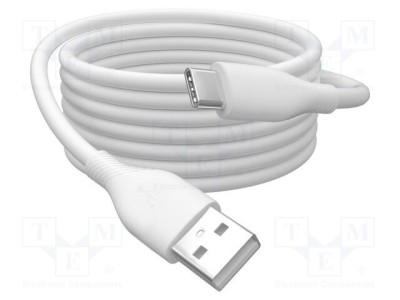 Cablu USB 2.0 DIGITUS USB A la USB C, 2m, alb, ecranat, 60W, nichelat foto