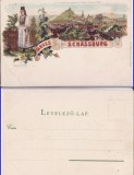 Sighisoara-litografie- RR, Necirculata, Printata