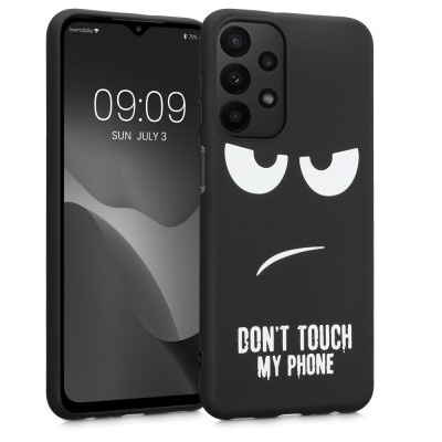 Husa Kwmobile pentru Samsung Galaxy A23, Silicon, Negru/Alb, 58242.01 foto
