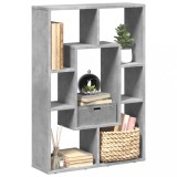 Biblioteca Gossi Gri Beton 63x20x90 cm Lemn Prelucrat Rafturi Depozitare Multifunctionala Living Birou